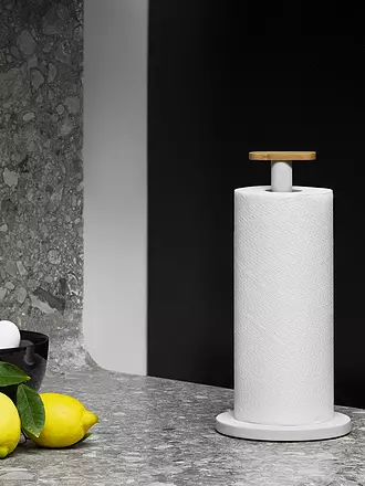 ALESSI | Porte-rouleau Mattina 33cm Gris chaud/Bambou |